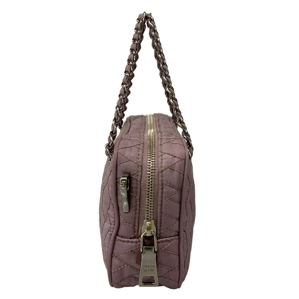 Prada Handbag Light Purple Nylon Leather